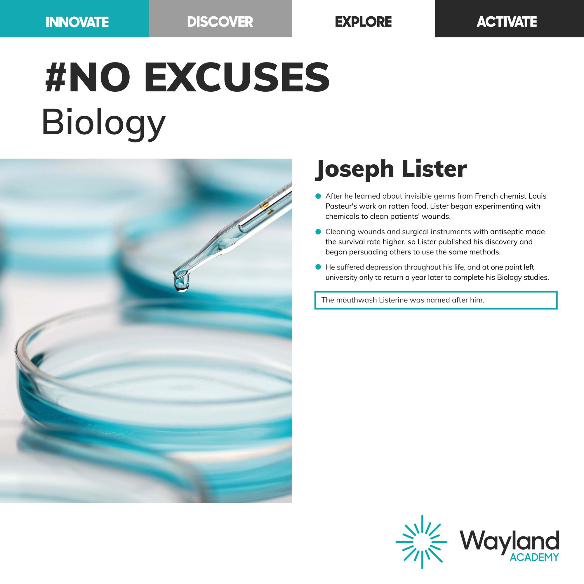 InspirationCurriculumCentre Wayland Academy Poster NoExcuseBiology [53810] page 0001