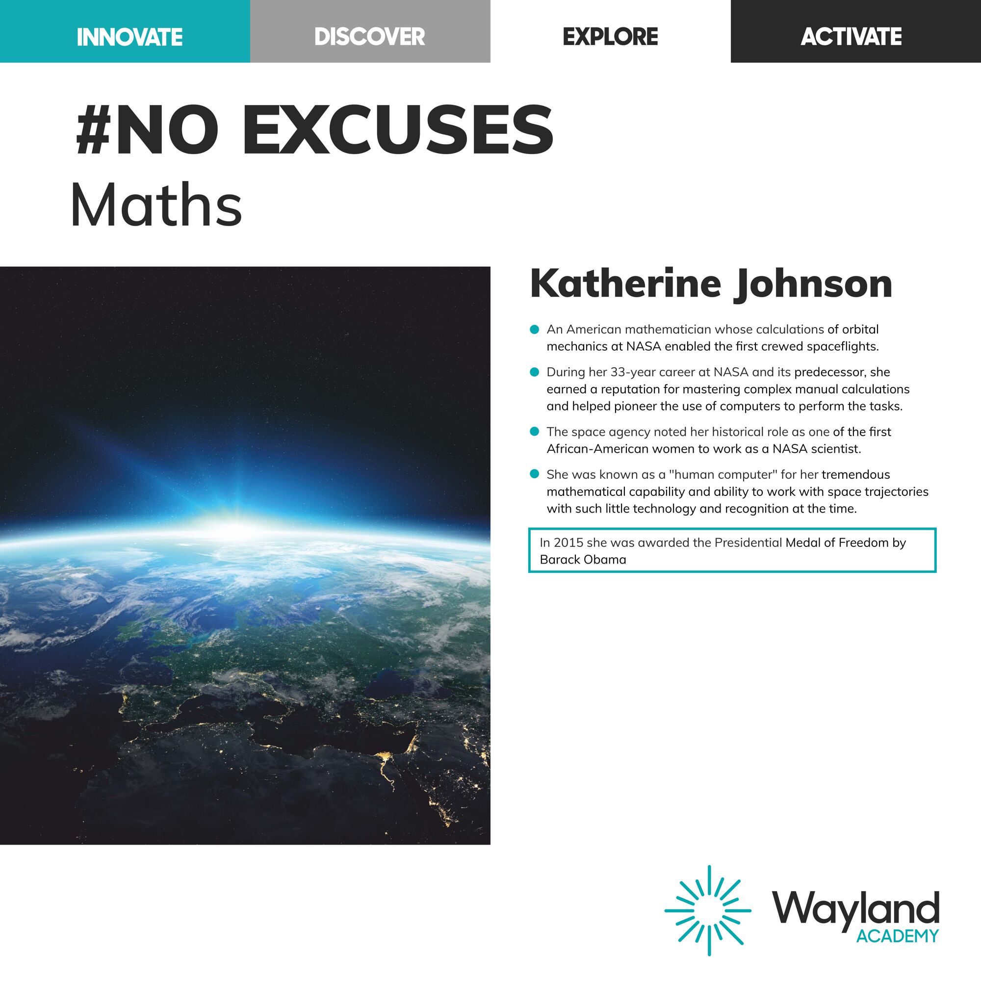 InspirationCurriculumCentre Wayland Academy Poster NoExcuseMaths [53807] page 0001