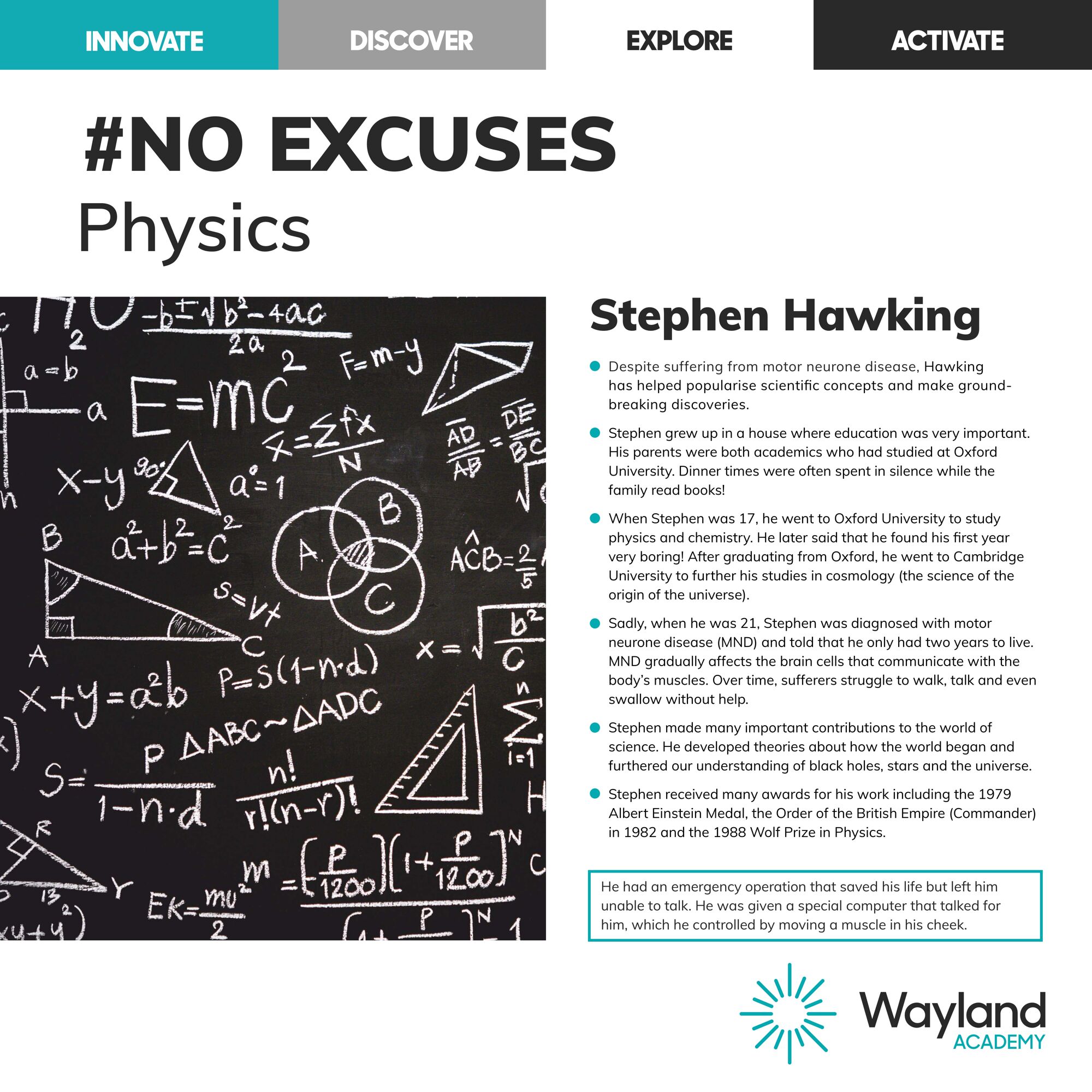 InspirationCurriculumCentre Wayland Academy Poster NoExcusePhysics [53812] page 0001